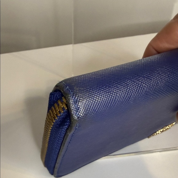 MCM Blue Saffiano Leather Wallet with Gold Accents - Picture 5 of 16